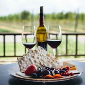 wine and food set