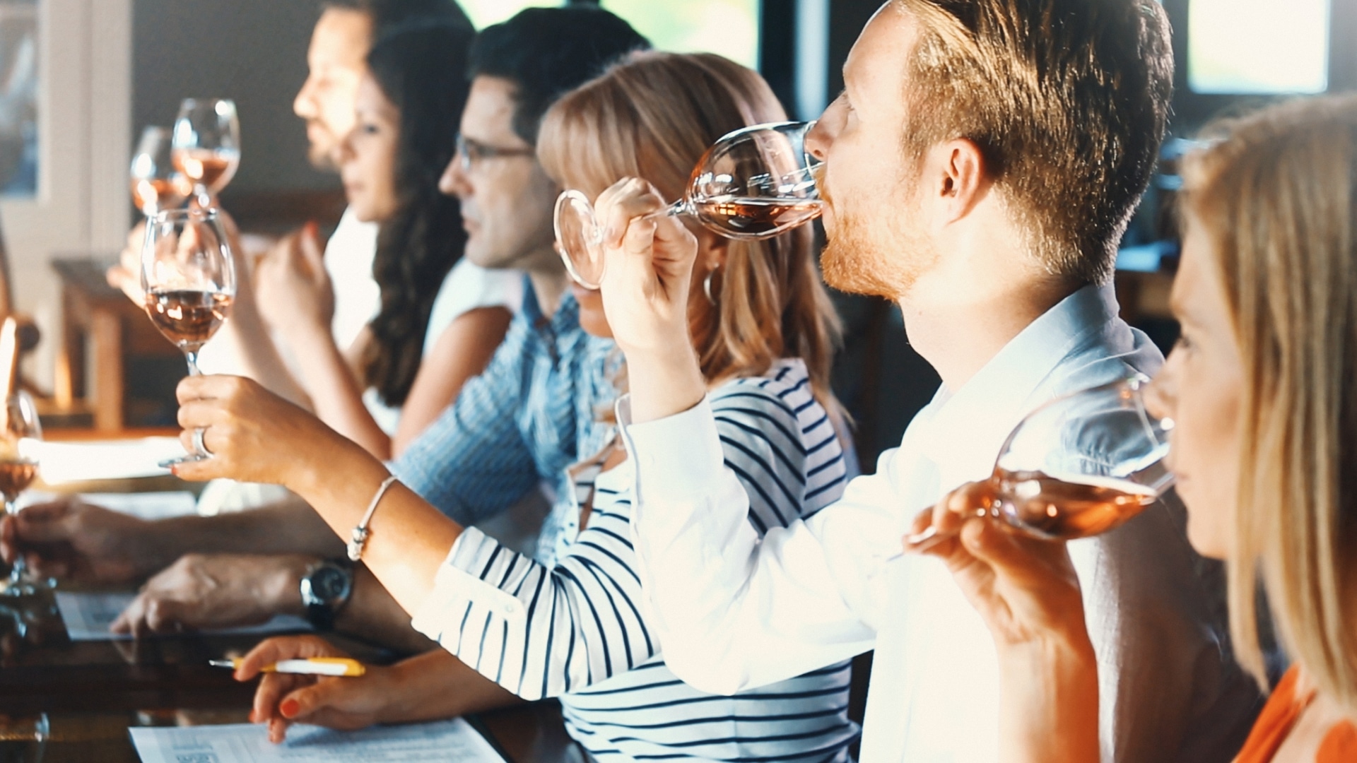 Group drinking wine