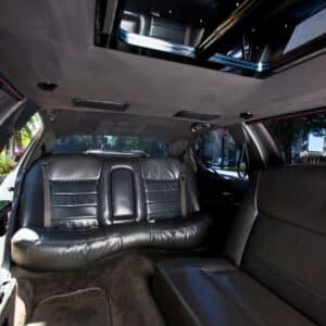 The interior of a limousine