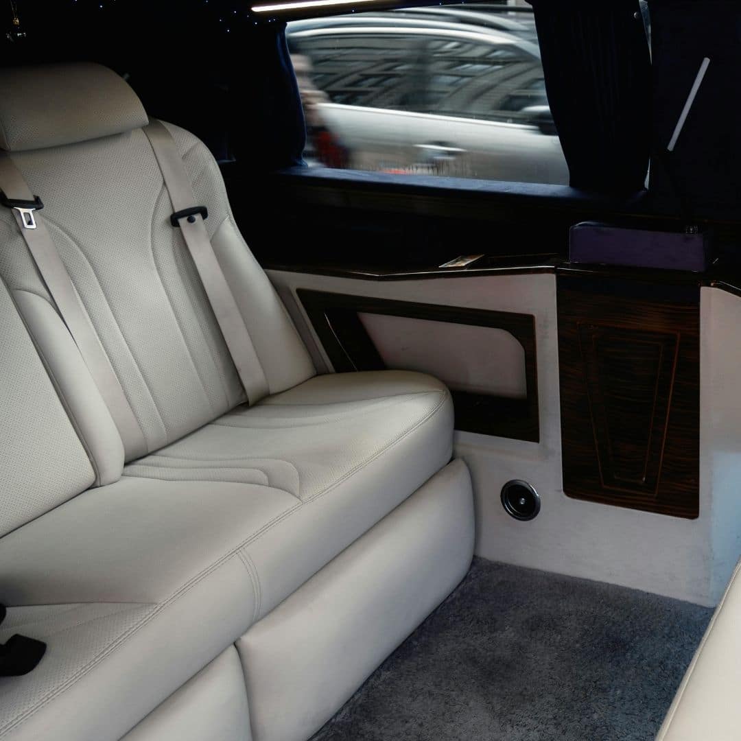 interior of wine tour vehicle
