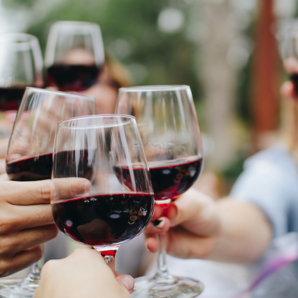 cheers with red wine